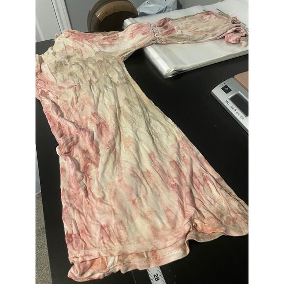 XCVI Shirt Womens XL Pink Tie Dye Crinkle Boho Peasant Long Sleeve Made USA - Picture 7 of 8